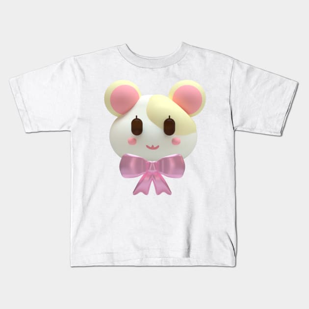 Hamster Friend with Bow Kids T-Shirt by GuchaGucha